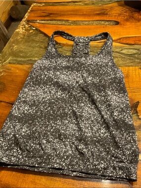 lululemon athletica Black and White Speckled Racerback Tank